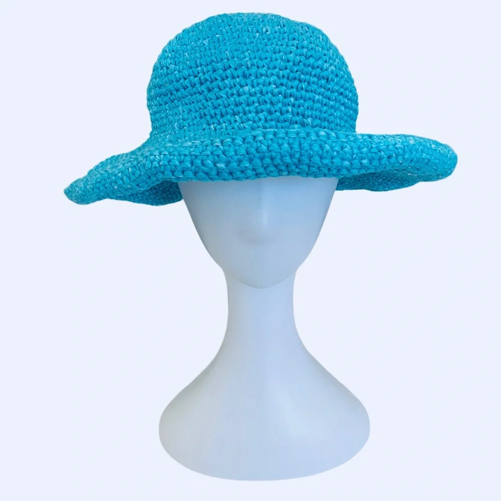 HANDMADE BLUE CROCHET  BUCKET HAT
